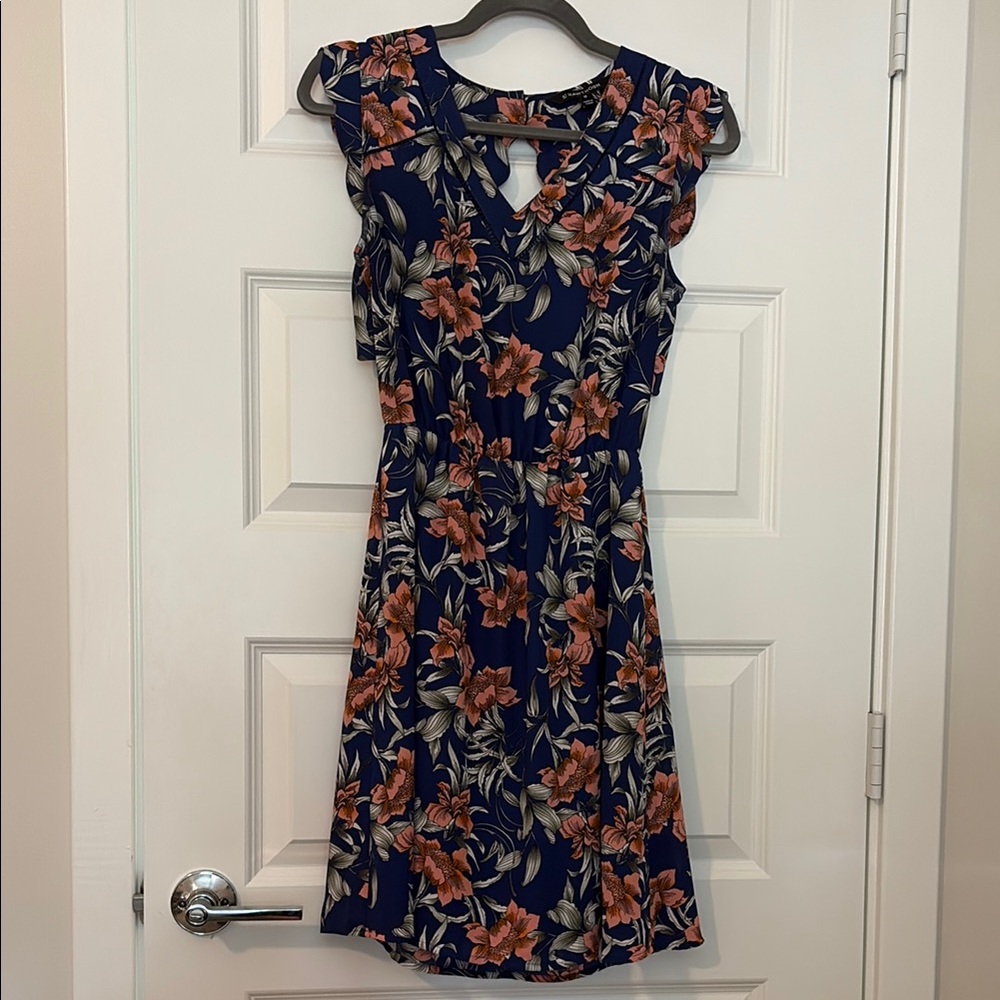 41 Hawthorn Orange Pink Flutter Sleeve Sundress